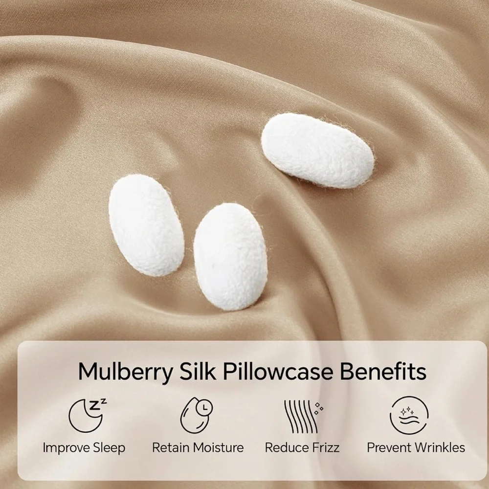 100% Mulberry Silk Pillowcase Queen Size 20”x30” Hidden Zipper New in Box